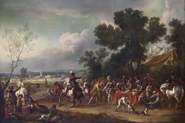 Soldaten in einer Landschaft